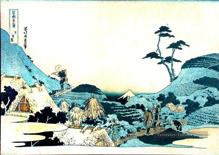 paysage avec deux fauconneurs Katsushika Hokusai ukiyoe Peintures à l'huile
